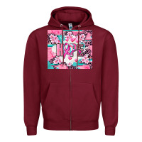 Burgundy hope breast cancer Zipper Hoodie - AdoDesignShop