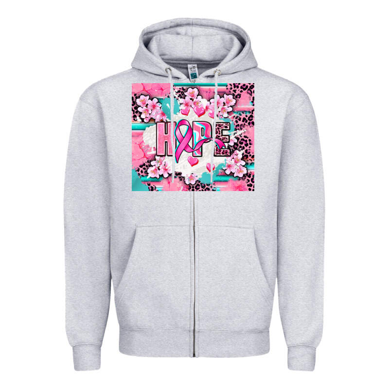 Hope Breast Cancer Zipper Hoodie by AdoDesignShop | Teevron