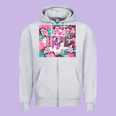 Hope Breast Cancer Zipper Hoodie Designed By Adodesignshop