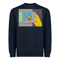 Navy The Simpsons Old Man Yells At Cloud Newspaper V1 Heavyweight Sweatshirt - PixelWave