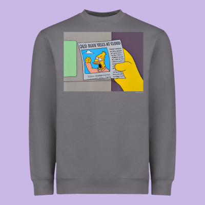 The Simpsons Old Man Yells At Cloud Newspaper V1 Heavyweight Sweatshirt Designed By Pixelwave
