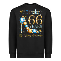 Black 66th birthday 66 years of being awesome 66 years old woman Heavyweight Sweatshirt - PixelWave