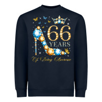 Navy 66th birthday 66 years of being awesome 66 years old woman Heavyweight Sweatshirt - PixelWave