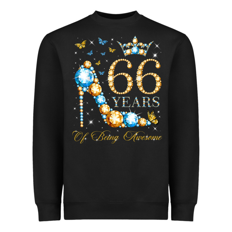 66th Birthday 66 Years Of Being Awesome 66 Years Old Woman Heavyweight Sweatshirt by PixelWave | Teevron