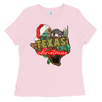 Bubblegum Pink texas christmas Ladies Tee - CowGirlArtShop