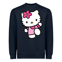 Navy kitty Heavyweight Sweatshirt - PixelWave