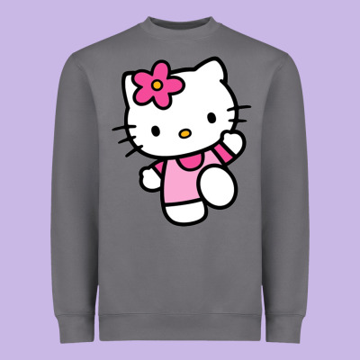 Kitty Heavyweight Sweatshirt Designed By Pixelwave