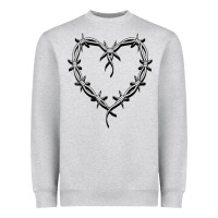 Heather Grey bichota heart for women,cute music t shirt Heavyweight Sweatshirt - PixelWave