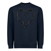 Navy bichota heart for women,cute music t shirt Heavyweight Sweatshirt - PixelWave