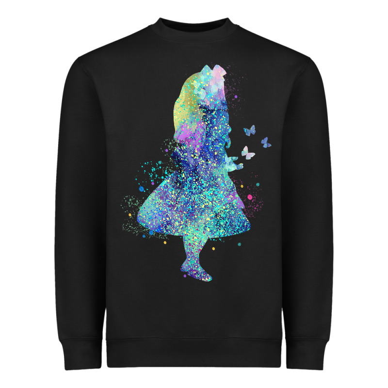 Watercolor Splatter Alice In Wonderland T Shirt Design Heavyweight Sweatshirt by PixelWave | Teevron