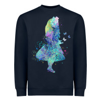 Navy watercolor splatter alice in wonderland t shirt design Heavyweight Sweatshirt - PixelWave