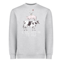 Heather Grey liberation to all vegan vegetarian food animal love Heavyweight Sweatshirt - PixelWave