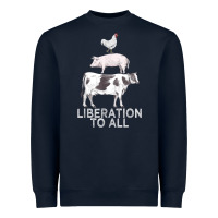 Navy liberation to all vegan vegetarian food animal love Heavyweight Sweatshirt - PixelWave