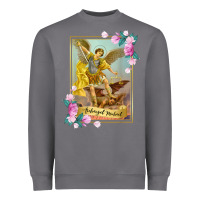Storm St Michael the Archangel - Protector Catholic Church Angel Heavyweight Sweatshirt - PixelWave