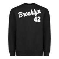 Black brooklyn 42 Heavyweight Sweatshirt - PixelWave