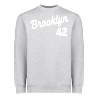 Heather Grey brooklyn 42 Heavyweight Sweatshirt - PixelWave