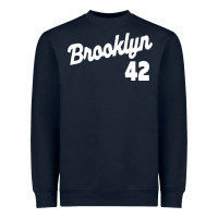 Navy brooklyn 42 Heavyweight Sweatshirt - PixelWave