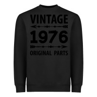 Black VINTAGE 1976 ORIGINAL PARTS Heavyweight Sweatshirt - Craftify