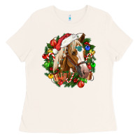 Bone horse christmas wreath Ladies Tee - CowGirlArtShop