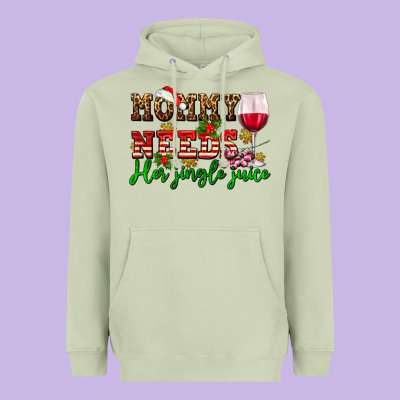 Mommy Needs Her Jingle Juice Heavyweight Hoodie Designed By Adodesignshop