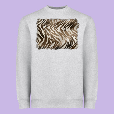 Brown Zebra Pattern Background Heavyweight Sweatshirt Designed By Barkaloodesign