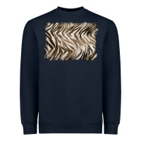 Navy brown zebra pattern background Heavyweight Sweatshirt - BarkalooDesign