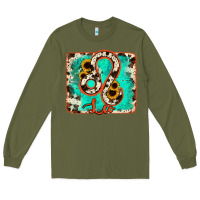 Army Green leo turquoise cowhide Long Sleeve Tee - RanaPortraitStore