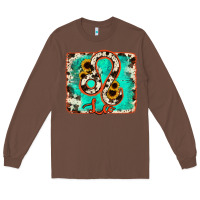 Chestnut leo turquoise cowhide Long Sleeve Tee - RanaPortraitStore