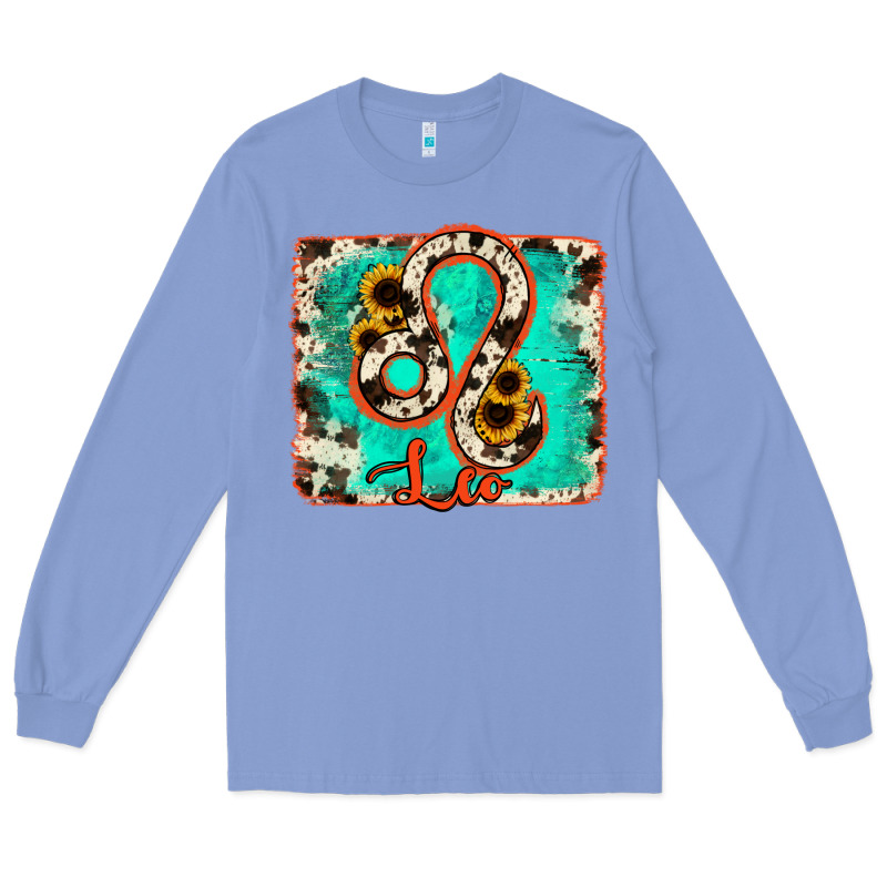 Leo Turquoise Cowhide Long Sleeve Tee by RanaPortraitStore | Teevron