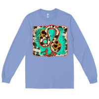 Colony Blue leo turquoise cowhide Long Sleeve Tee - RanaPortraitStore