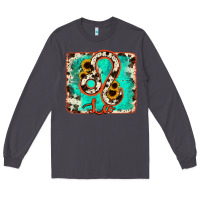 Smoke leo turquoise cowhide Long Sleeve Tee - RanaPortraitStore