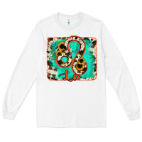 White leo turquoise cowhide Long Sleeve Tee - RanaPortraitStore