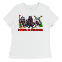 White merry christmas gnomies Ladies Tee - CowGirlArtShop