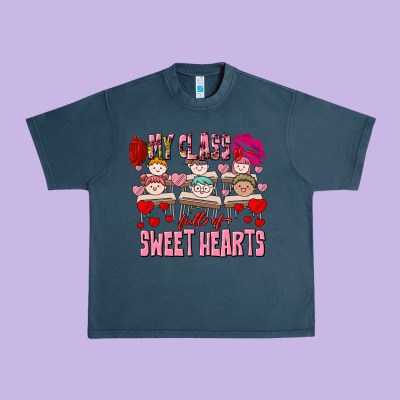 Valentine's Day My Class Is Full Of Sweet Hearts Urban Heavy Tee Designed By Fadigitalartstudio