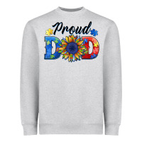 Heather Grey proud dad autism Heavyweight Sweatshirt - BarkalooDesign