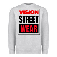 Heather Grey VISION STREET WEAR Heavyweight Sweatshirt - InspiraDesign