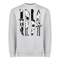 Heather Grey knives horror movie friday halloween horror goth evil t shirt Heavyweight Sweatshirt - InspiraDesign