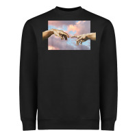Black creation of adam hands aesthetic t shirt Heavyweight Sweatshirt - InspiraDesign