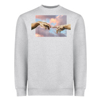 Heather Grey creation of adam hands aesthetic t shirt Heavyweight Sweatshirt - InspiraDesign