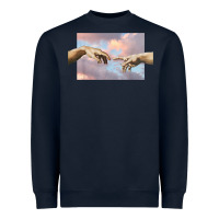 Navy creation of adam hands aesthetic t shirt Heavyweight Sweatshirt - InspiraDesign