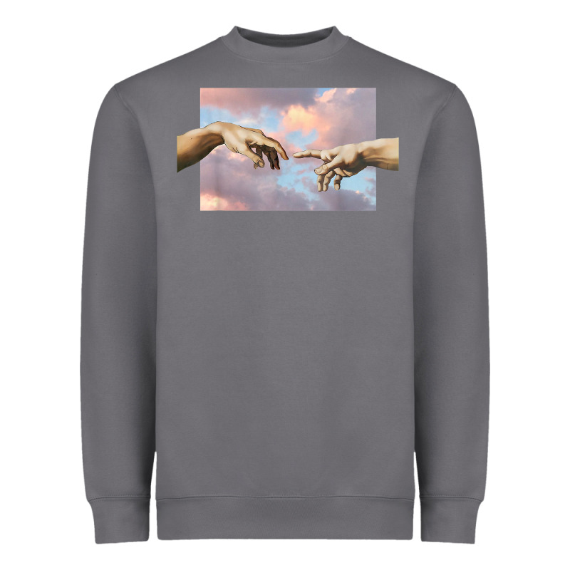 Creation Of Adam Hands Aesthetic T Shirt Heavyweight Sweatshirt by InspiraDesign | Teevron