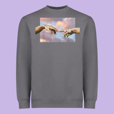 Creation Of Adam Hands Aesthetic T Shirt Heavyweight Sweatshirt Designed By Inspiradesign