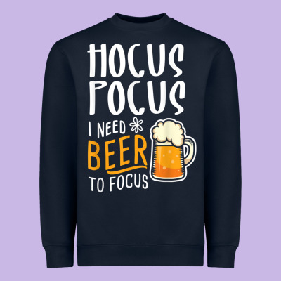 Hocus Pocus I Need Beer To Focus Funny Halloween Witch 1 Heavyweight Sweatshirt Designed By Inspiradesign