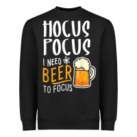 Black Hocus Pocus I Need Beer To Focus Funny Halloween Witch 1 Heavyweight Sweatshirt - InspiraDesign