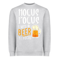 Heather Grey Hocus Pocus I Need Beer To Focus Funny Halloween Witch 1 Heavyweight Sweatshirt - InspiraDesign