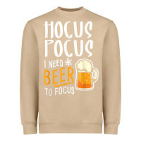 Mushroom Hocus Pocus I Need Beer To Focus Funny Halloween Witch 1 Heavyweight Sweatshirt - InspiraDesign