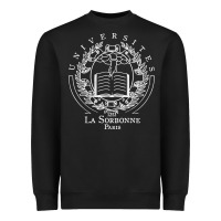 Black Universite Paris La Sorbonne Heavyweight Sweatshirt - InspiraDesign