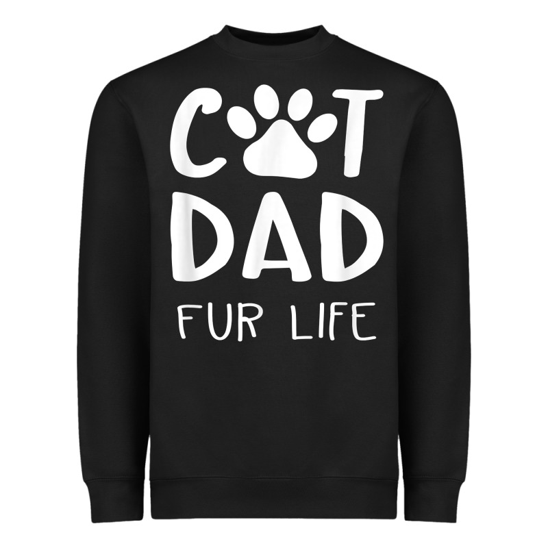 Funny Cat Dad Fathers Day Gift Shirt Fur Life Cat Tee Heavyweight Sweatshirt by InspiraDesign | Teevron