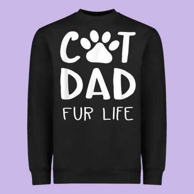 Funny Cat Dad Fathers Day Gift Shirt Fur Life Cat Tee Heavyweight Sweatshirt Designed By Inspiradesign