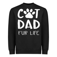 Black funny cat dad fathers day gift shirt fur life cat tee Heavyweight Sweatshirt - InspiraDesign